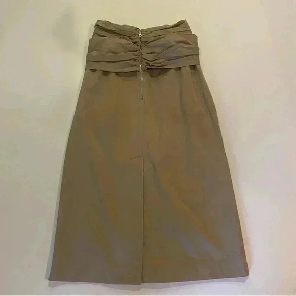 Rokh Midi Skirt 38 4 S Brown Beige Tan Twist Front Button Embellished Cotton - Picture 13 of 16